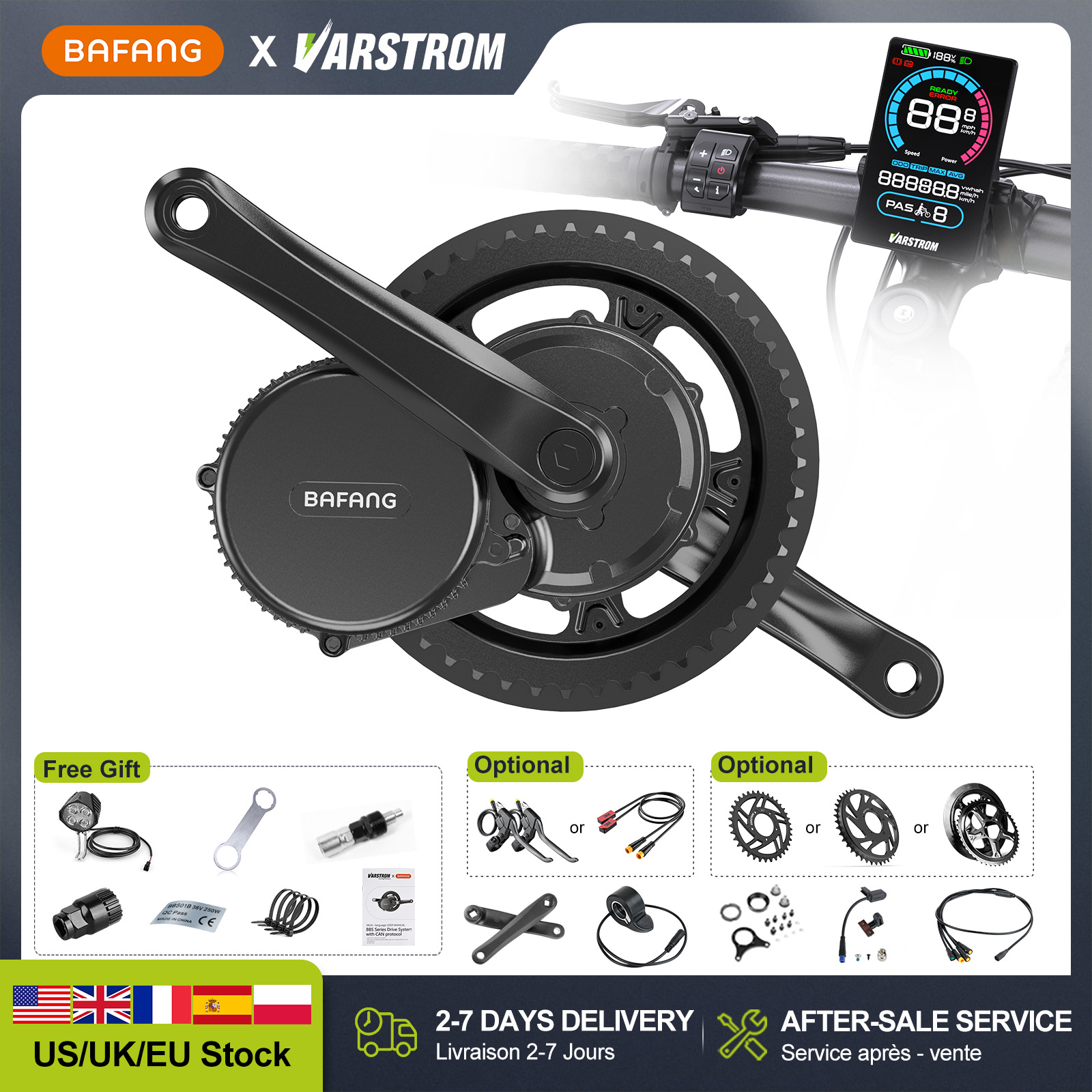 [US Stock] BAFANG 48V 500W 750 - Mid Drive Conversion Kit 1000W review and price